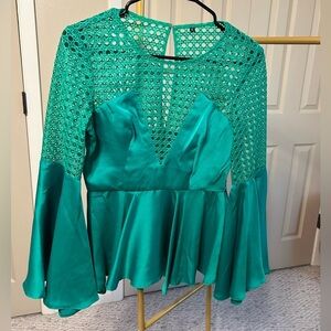 Emerald green formal top